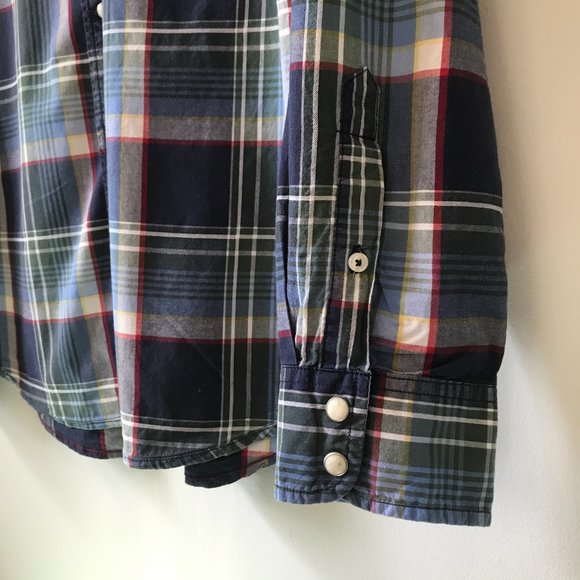 Men's American Eagle Plaid Long Sleeve Button Up Shirt, Size L - Picture 9 of 12